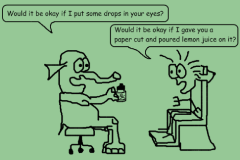 Optoblog Comic #4 Would you like to get some eyedrops?