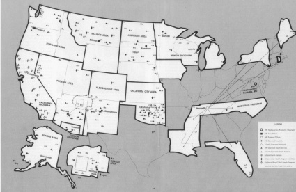 Old map of IHS locations